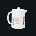 Just For Today Flowering Tree Inspirational<br><div class="desc">Inspirational Just For Today principles of Reiki with a lovely flowering tree teapot.  Click on Customize to add text.  This image is available on many products in my gallery.  Thanks for stopping by Smilin' Eyes Treasures.</div>