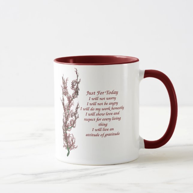 Just For Today Inspirational Quote Mug (Right)