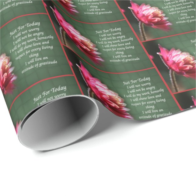 Just For Today Inspirational Reiki Floral    Wrapping Paper (Roll Corner)