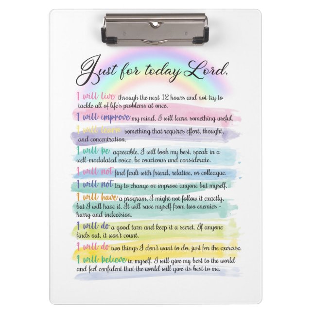 Just for today, Lord Clipboard (Front)