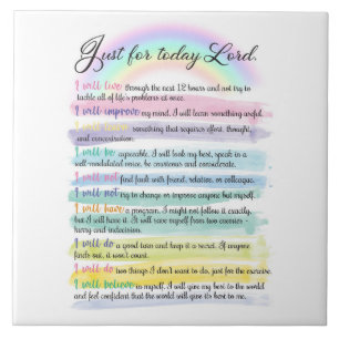 Just for today, Lord  Tile