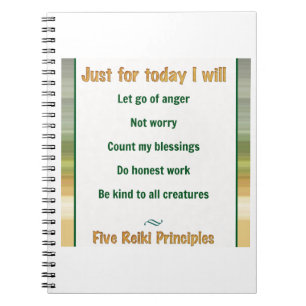 Just for Today Reiki Principles Notebook