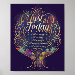 Just for Today Reiki Principles Precepts Poster
