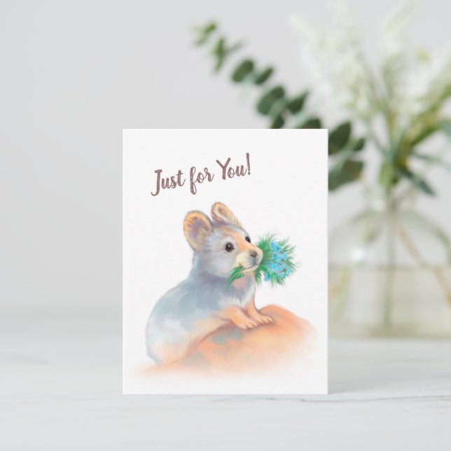 Just For You - Carte de voeux mignonne (Debout devant)