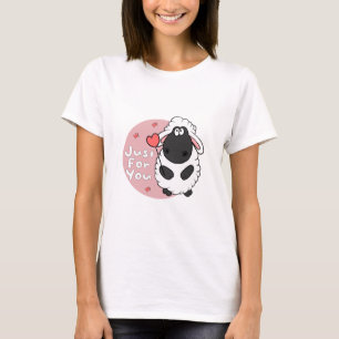 Just for you Kawaii funny sheep holds a heart  T-Shirt