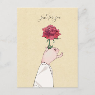 Just for you red rose postcard