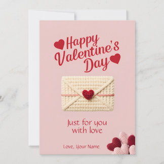 Just for You Valentine’s Day Card – Romantic Pink