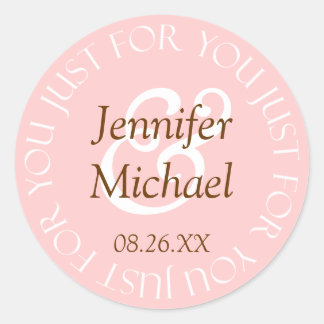 Just For You Wedding Favour Labels