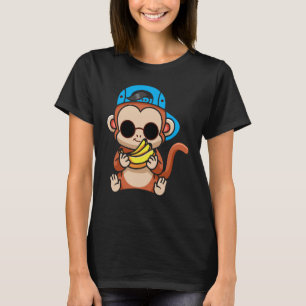 Just Freaking Love Monkeys And Bananas Sunglasses T-Shirt
