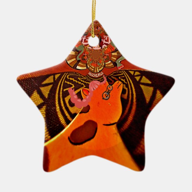 Just Funny Giraffe image design Ceramic Ornament (Front)
