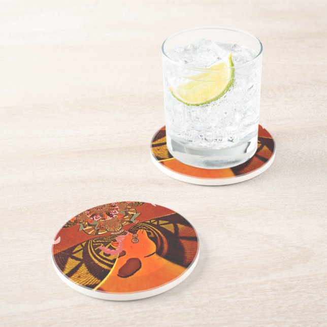 Just Funny Giraffe image design Coaster (Side)