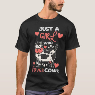 Just Girl Loves Cows Legend Highland Cow Farm Anim T-Shirt