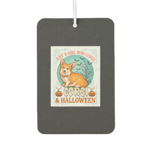 Just Girl Who Loves Corgi Halloween Pumpkins Bats_ Air Freshener