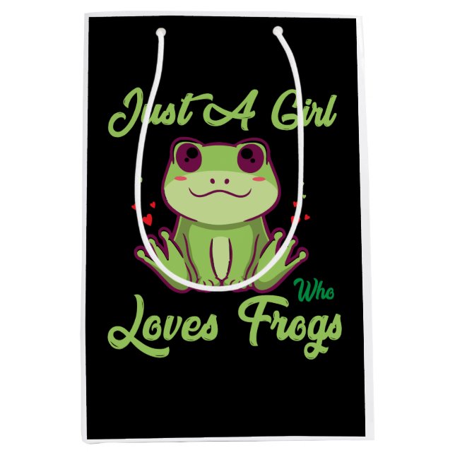 just-girl-who-loves-frogs design medium gift bag (Front)