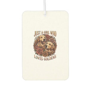 Just Girl Who Loves Goldens Dog Roses_1 Air Freshener