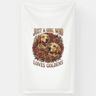 Just Girl Who Loves Goldens Dog Roses_1 Banner