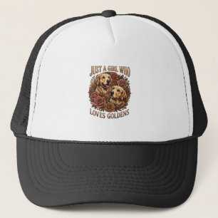 Just Girl Who Loves Goldens Dog Roses_1 Trucker Hat
