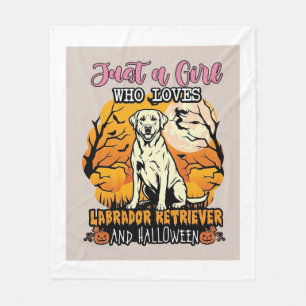 Just Girl Who Loves Labrador Retriever Halloween W Fleece Blanket