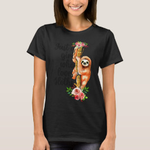 Just Girl Who Loves Sloths Floral T-Shirt