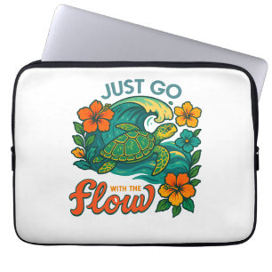 Just Go with the Flow Turtle Laptop Sleeve