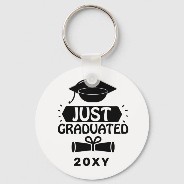 Just Graduated Custom Year Keychain (Front)