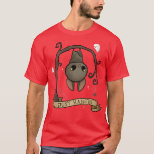 Just Hangin Bat Cute Halloween Animal Spooky Adora T-Shirt