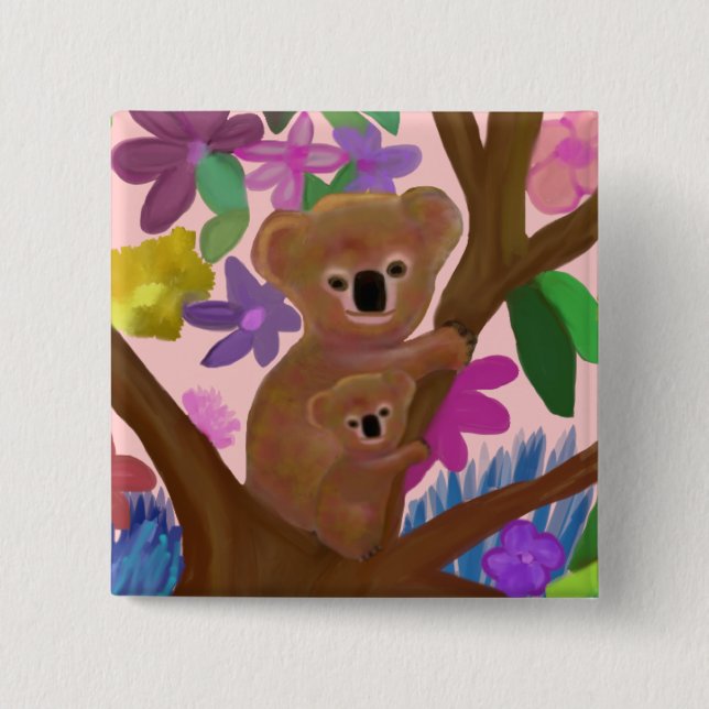 Just Hanging Around 2 Inch Square Button (Front)