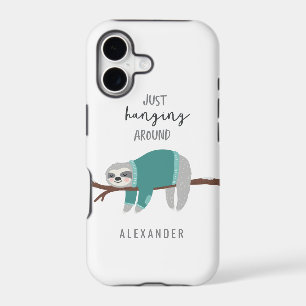 Just hanging around fun bright cartoon sloth