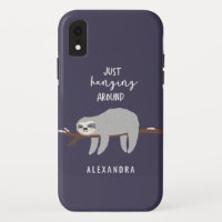 Just hanging around fun bright cartoon sloth