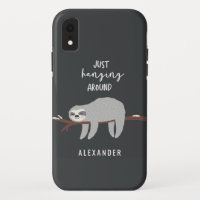 Just hanging around fun bright cartoon sloth