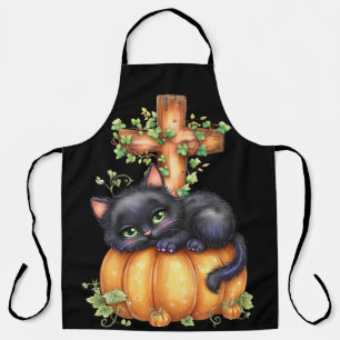 Just hanging around, Resting Kitten In Pumpkin Apron