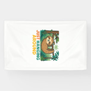 Just Hanging Around (Sleepy Sloth) Essential T-Shi Banner