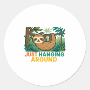 Just Hanging Around (Sleepy Sloth) Essential T-Shi Classic Round Sticker