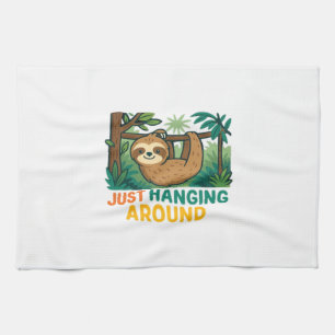 Just Hanging Around (Sleepy Sloth) Essential T-Shi Kitchen Towel