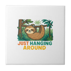 Just Hanging Around (Sleepy Sloth) Essential T-Shi Tile