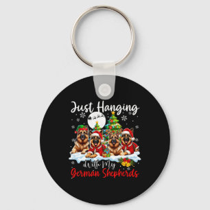 Just Hanging With My German Shepherds Xmas Three S Keychain