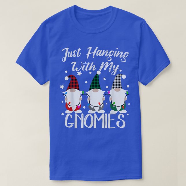 Just Hanging With My Gnomies Funny Christmas Pamaj T-Shirt (Design Front)