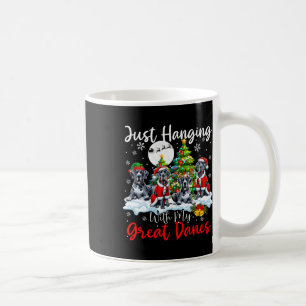 Just Hanging With My Great Danes Xmas Three Santa Coffee Mug