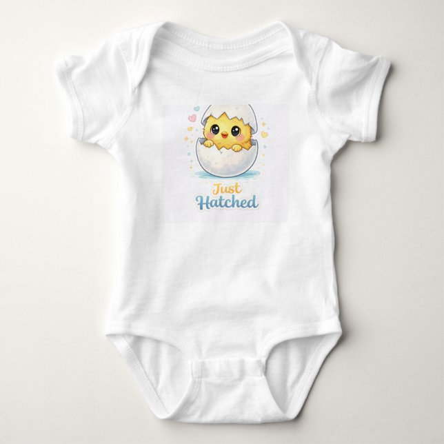 Just Hatched Cute Baby Bodysuit (Front)