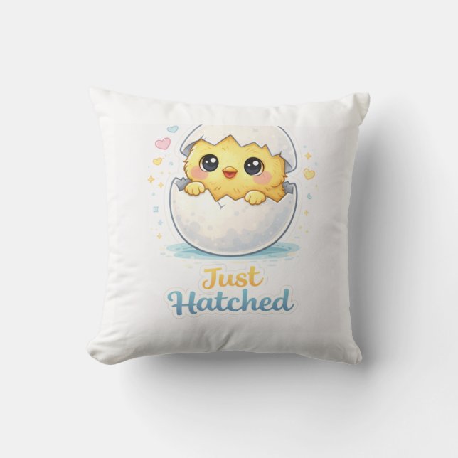 Just Hatched Cute Baby throw pillow (Front)