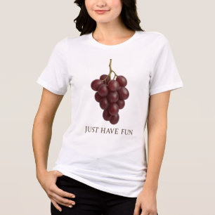Just Have Fun Grape Sticker – Cute Fruit Design Tri-Blend Shirt