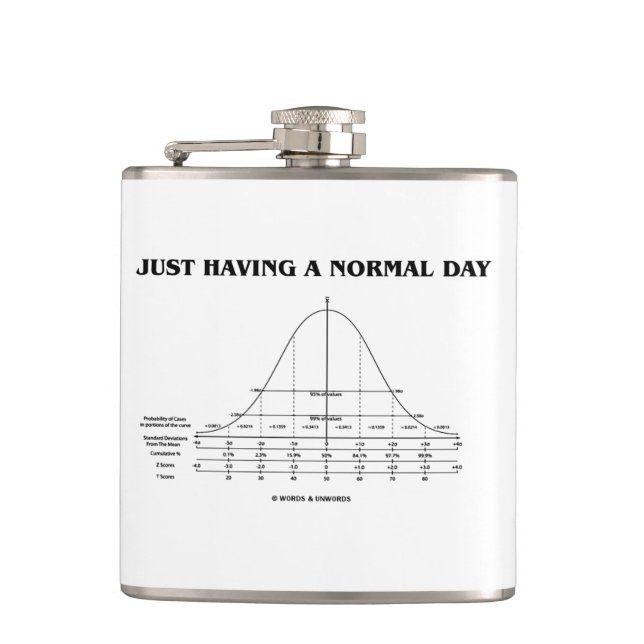 Just Having A Normal Day Statistics Geek Humour Hip Flask (Front)