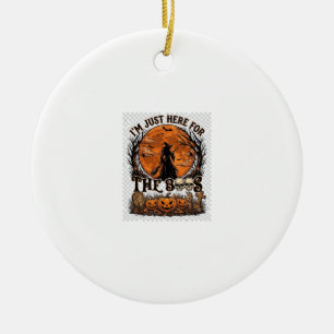 Just Here Boos Halloween Witch Moon Pumpkins_1 Ceramic Ornament