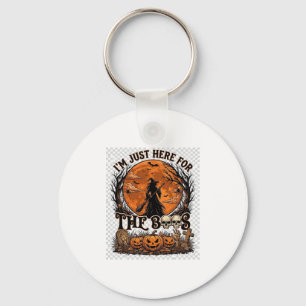Just Here Boos Halloween Witch Moon Pumpkins_1 Keychain