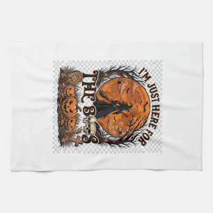 Just Here Boos Halloween Witch Moon Pumpkins_1 Kitchen Towel