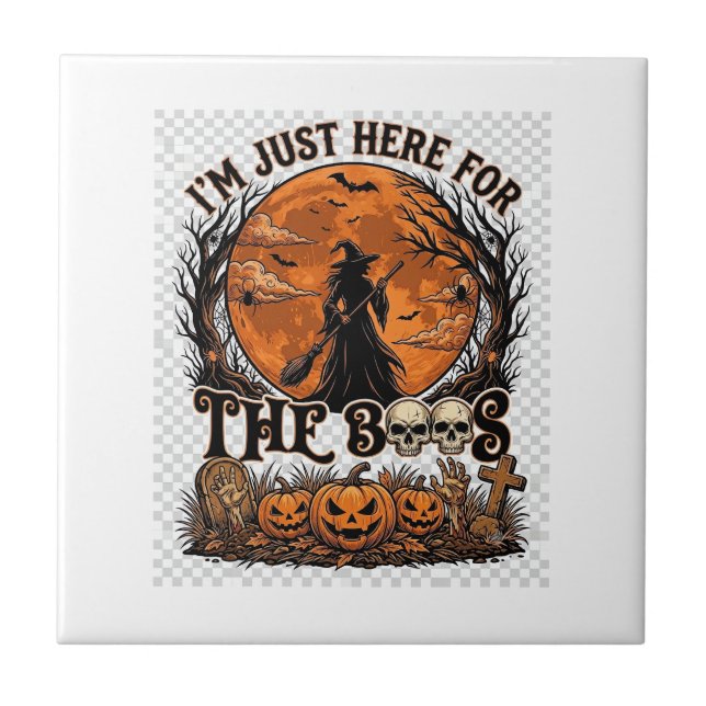 Just Here Boos Halloween Witch Moon Pumpkins_1 Tile (Front)