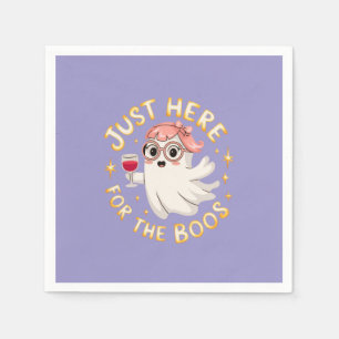 Just Here for the Boos - Funny Halloween Ghost Napkin