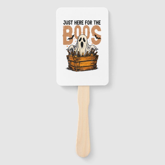 Just Here for the Boos Halloween Hand Fan (Front)