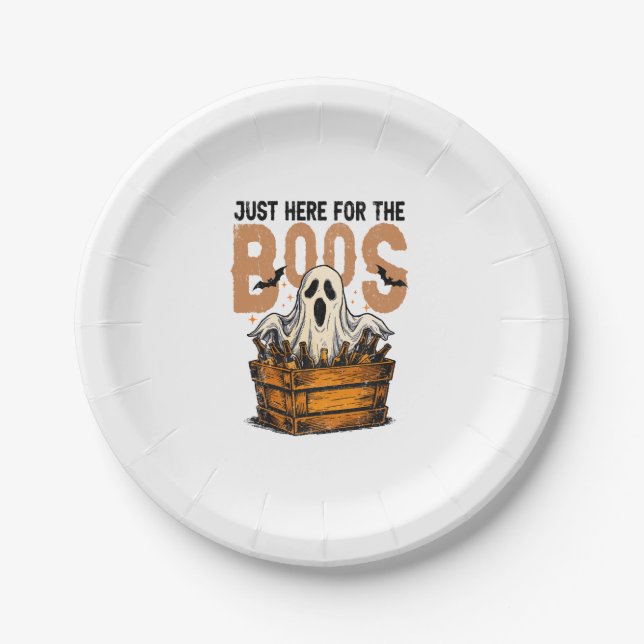 Just Here for the Boos Halloween Paper Plate (Front)