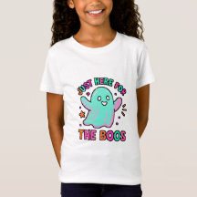 Just Here for the Boos Playful Ghost Halloween tee